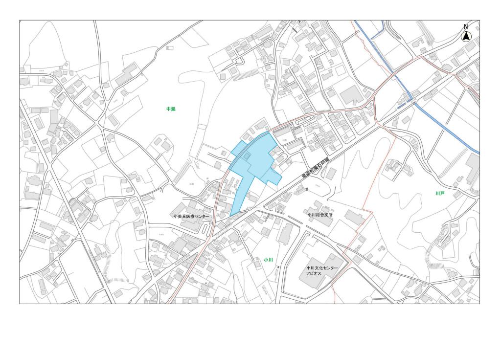 R2下水道整備事業箇所図（供用開始区域）小川地区