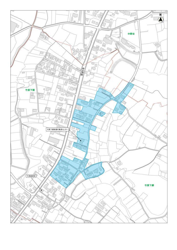 R2下水道整備事業箇所図（供用開始区域）竹原下郷地区