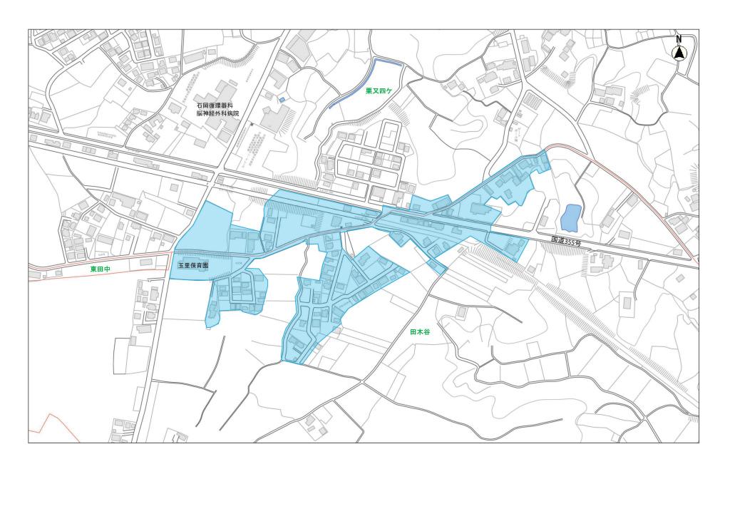 R2下水道整備事業箇所図（供用開始区域）田木谷地区