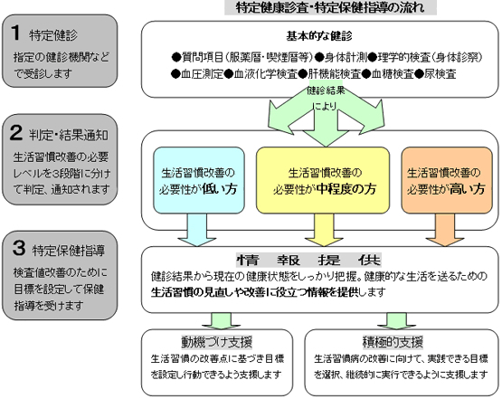 特定健康診査・特定保健指導の流れの図