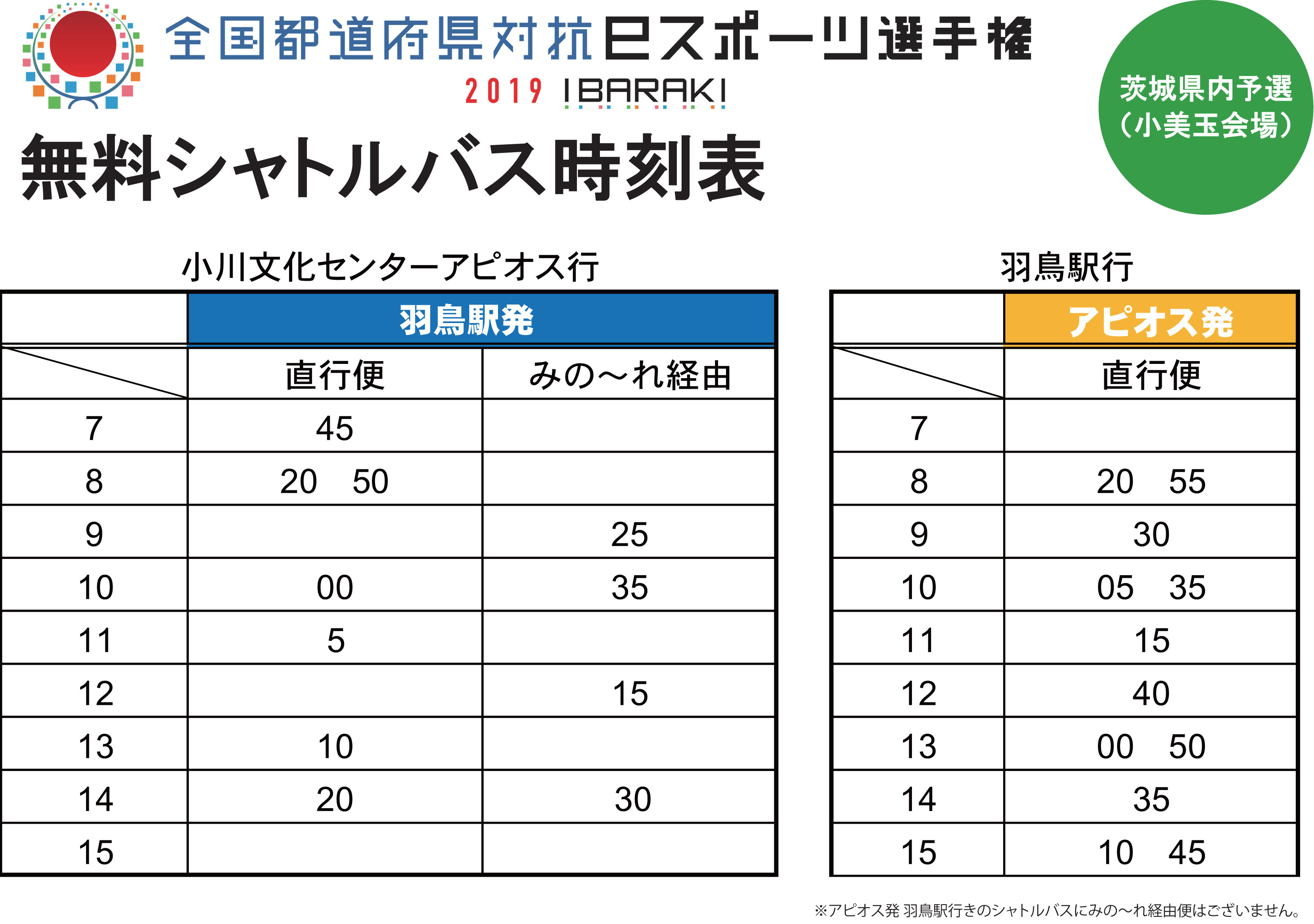 ES国体バス時刻表