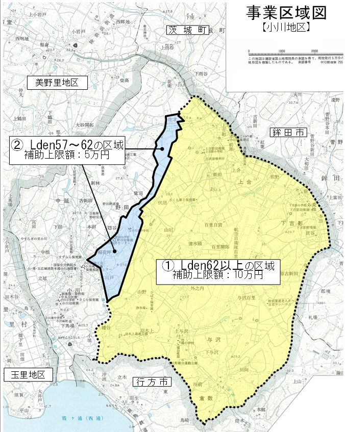 防音サッシ事業区域図画像