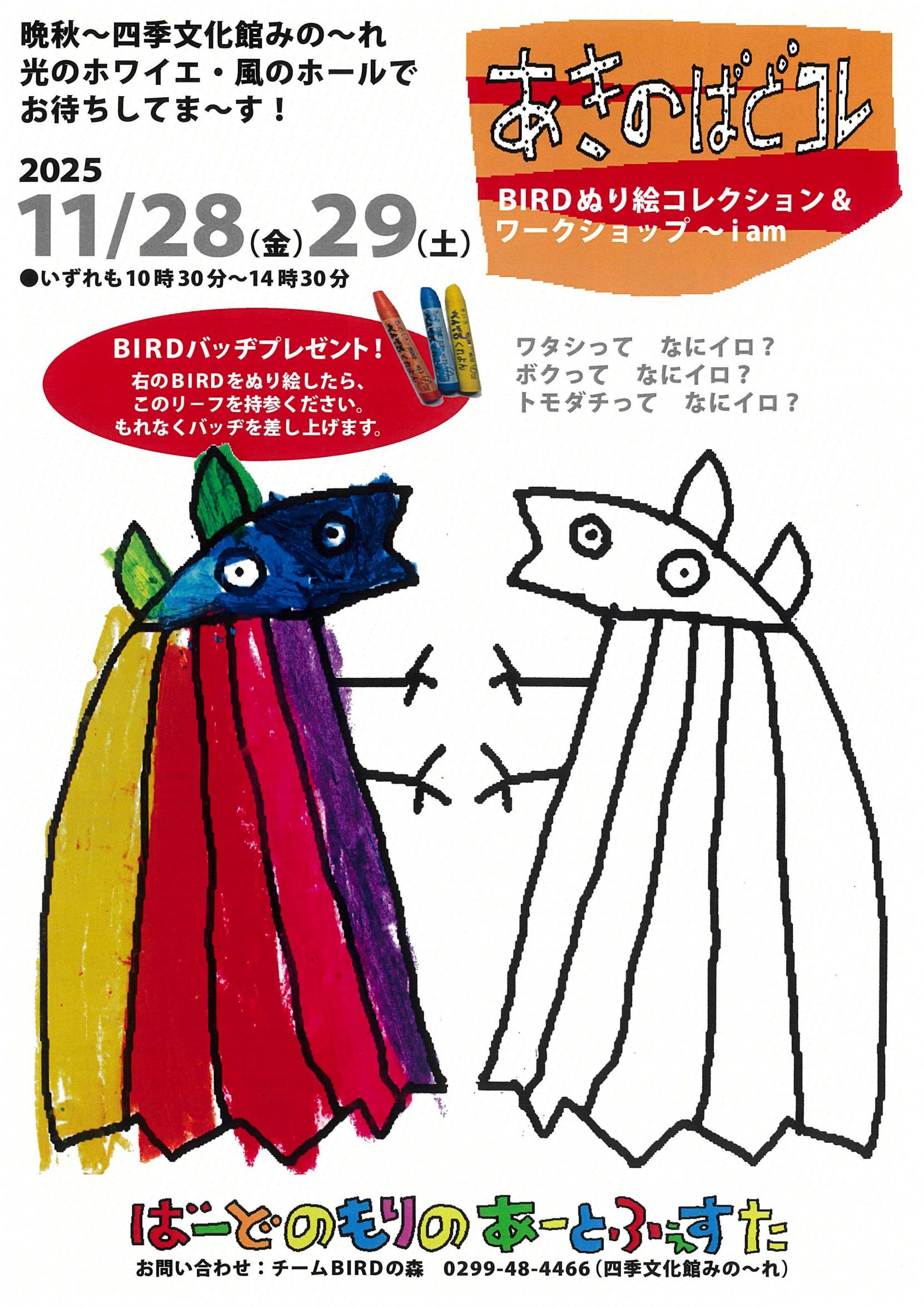 あきのばどコレ　～BIRDぬり絵コレクション＆ワークショップ～i am