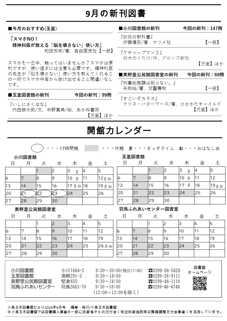 図書館だより5月号裏 図書館だより5月号裏